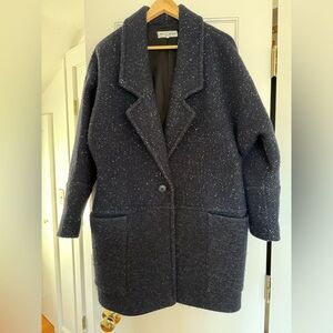 Apiece Apart navy blue flecked wool coat, size 2